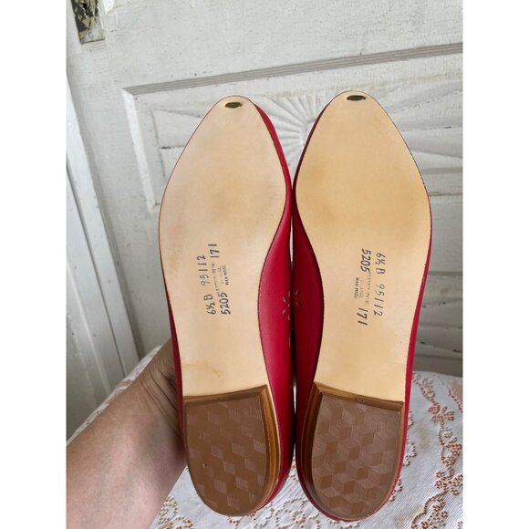 Vintage 1990s NIB Beacon Bees Red Leather Cutout Flats Size 6.5 M - Picture 7 of 10